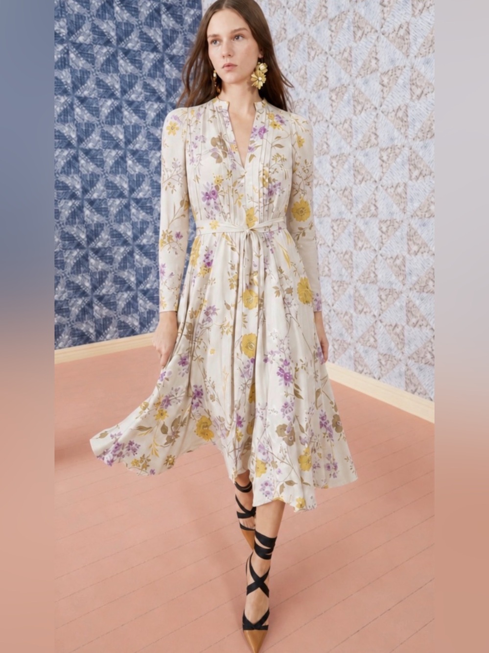 Nanette Lepore Cream Chemise with Pink and Yellow Floral Print